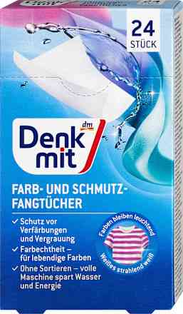 Салфетки абсорбирующие для стирки от линьки вещей denkmit farb und schmutzfangtücher 24 шт Львов