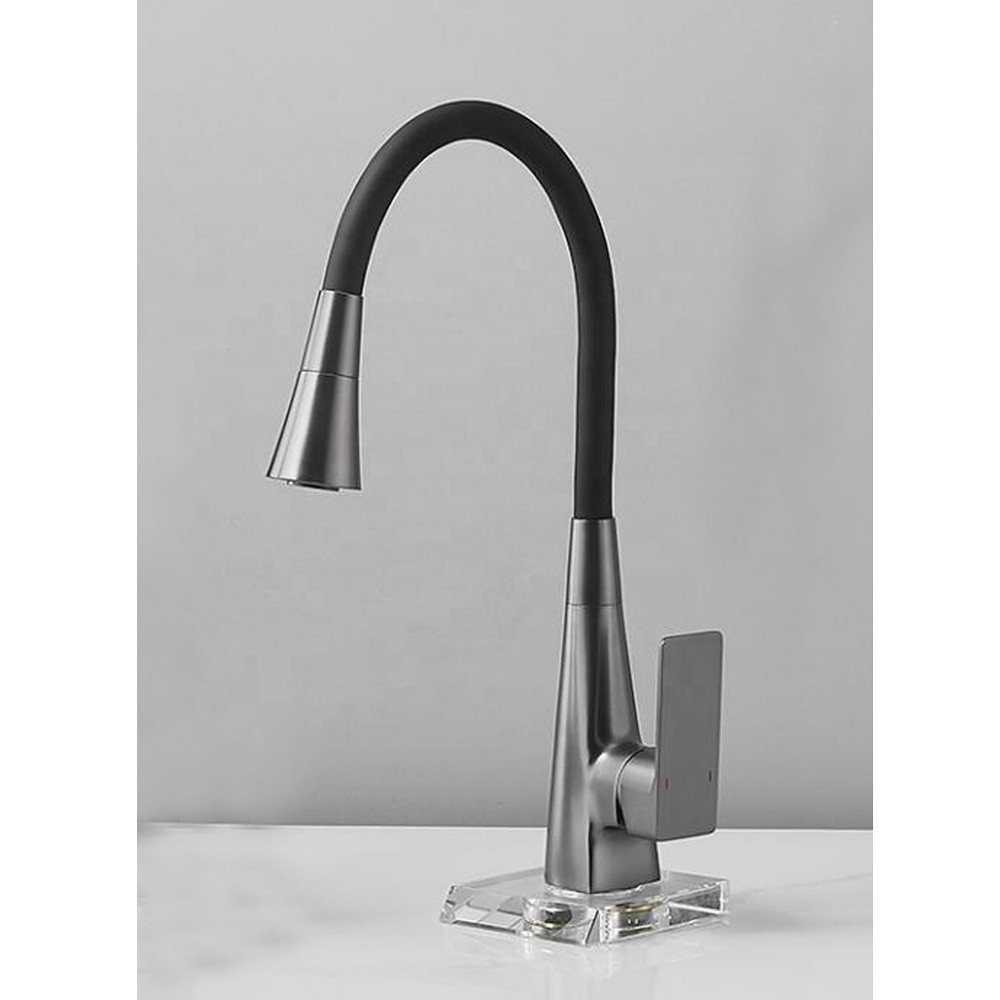 Смеситель для кухни Mixxus Etna 014-T (NUT) Graphite Refl.Black латунный (Цвет графит+силконовый излив черный) (MI8422) Черновцы - изображение 2