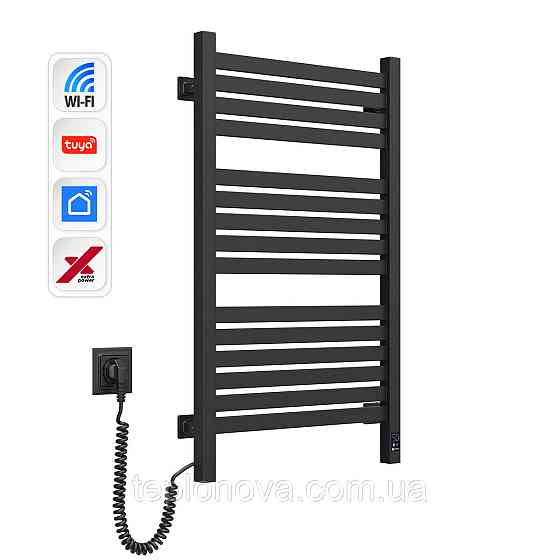 Електрична сушарка для рушників NAVIN Авангард X 480х800 Sensor з WI-FI лівобічна, чорний муар Чернівці