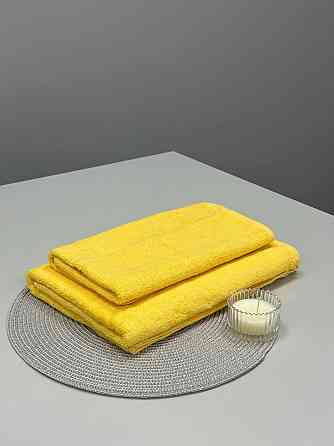Комплект полотенец однотонных Ideal Textile 50х90см + 70х140см 400 г/м2 (56860932) Жовтий Черновцы