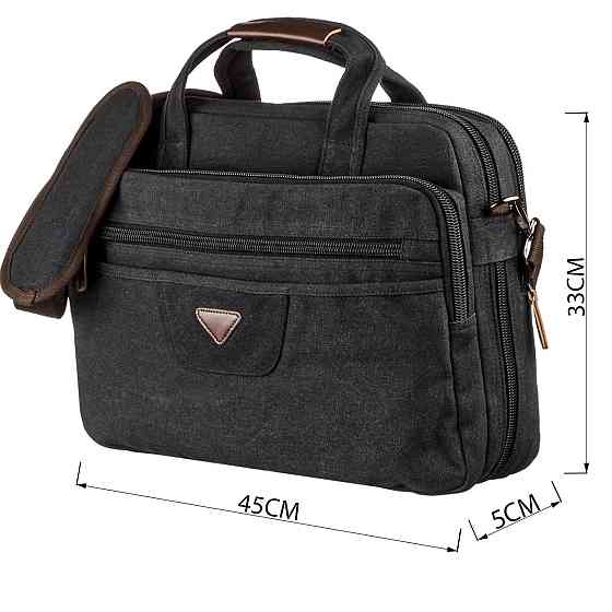 Сумка текстильна для ноутбука Vintage 20182 Чорна Київ