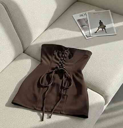 Жіноча стильна, романтична мінісукня креп-коколад, 44/46 Одеса