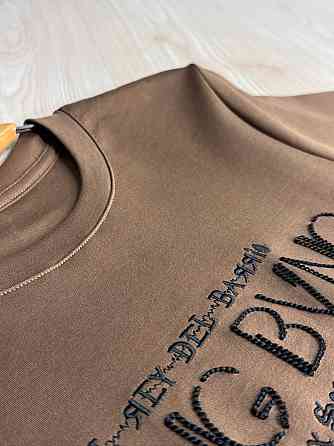 Футболка жіноча A-N 30153 з вишивкою базова однотонна one size, коричневий, one size Київ