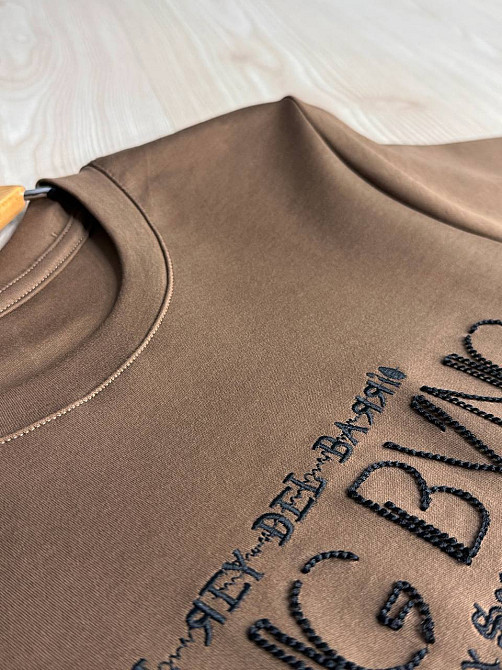 Футболка жіноча A-N 30153 з вишивкою базова однотонна one size, коричневий, one size Київ - фото 6