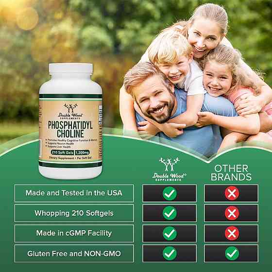 Фосфатидилхолин Double Wood Supplements Phosphatidylcholine Complex 1200 mg 210 softgels Луцк