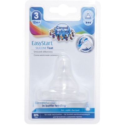 Соска Canpol babies EasyStart силіконова із широкою шийкою, швидка 1 шт. (21/722) Вінниця - фото 2