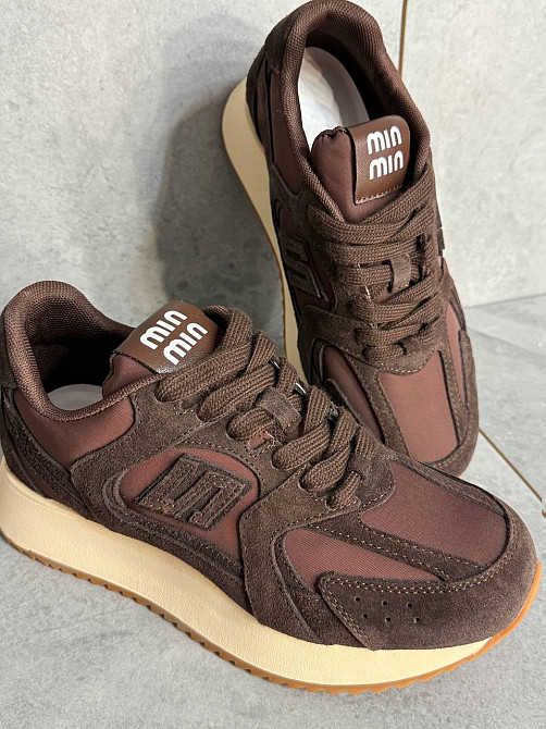 Кроссовки женские Hengji M-5 замшевые комбинированные с текстилем демисезонные коричневые, 37, 24 см Киев - изображение 8