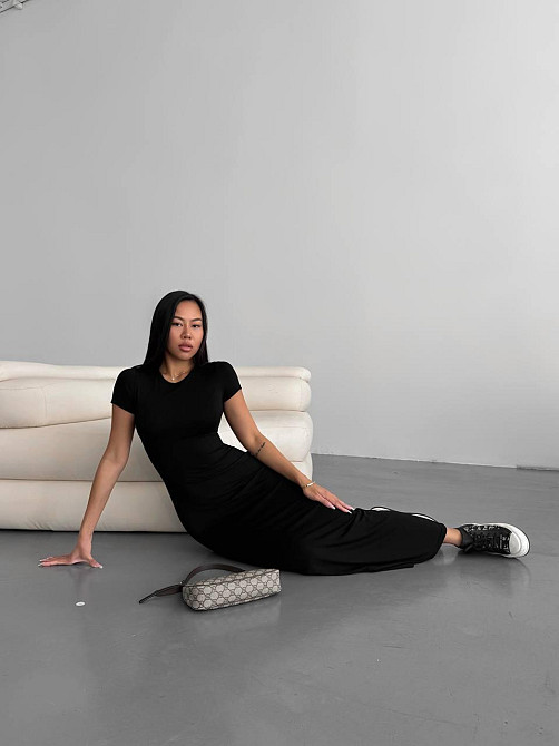 Женское стильное элегантное длинное платье из качественной вискозы Одесса - изображение 3