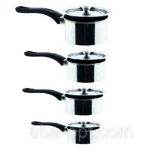 Набір сотейників нержавіючі з кришкою Тиг V 0,5 / 0,75 / 1 / 1,25 л Ø 10 / 12 / 14 / 16 см ( 4 шт ) Одеса