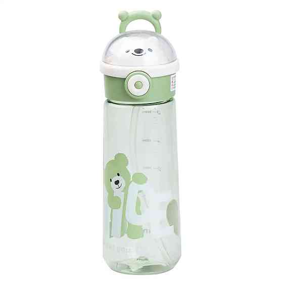 Happy Life Пляшка для води 620 мл з трубочкою багаторазова Зелена HP17300GR Київ