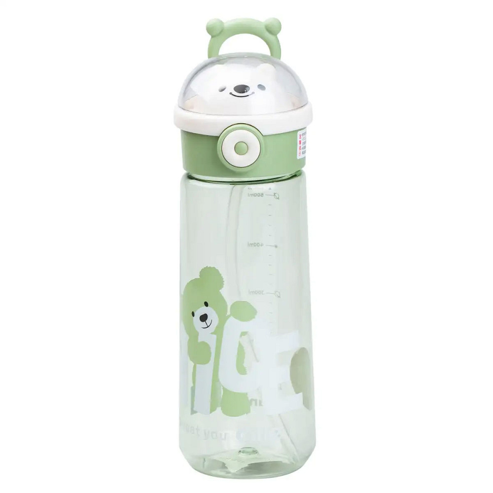 Happy Life Пляшка для води 620 мл з трубочкою багаторазова Зелена HP17300GR Київ - фото 1