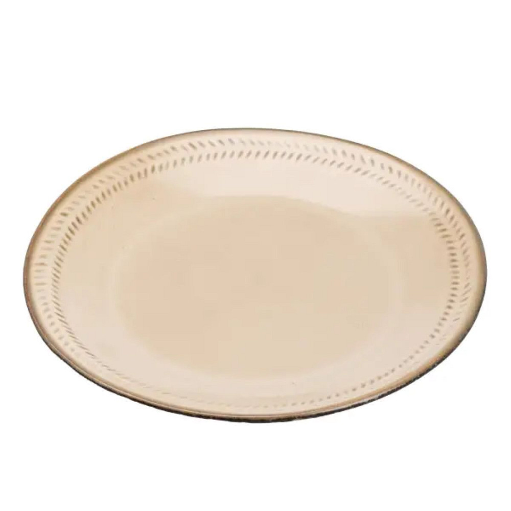 Тарілка сервірувальна кругла порцелянова 22.5 см бежева HP23378 Коломия - фото 1