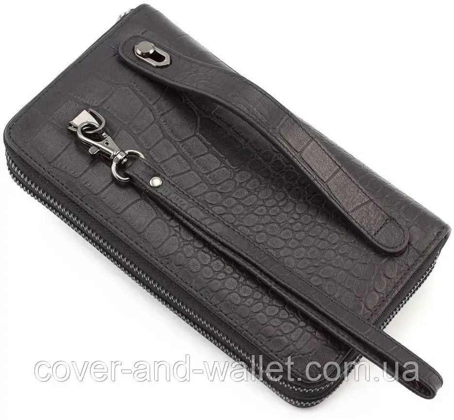 Элитный мужской кошелек клатч на две молнии под крокодила Marco Coverna 5902B (JP) Киев - изображение 2