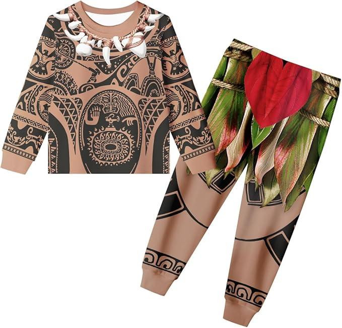 Костюм Мауї для дітей 8–9 років, комплект "Ваяна" світшот та штани з принтом «тату», карнавальний образ для Хелловіну, вечірок Київ - фото 2