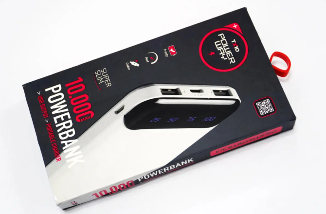 Портативний зовнішній акумулятор Power Bank Powerway TX10 10000mAh (Чорний) Вінниця - фото 3