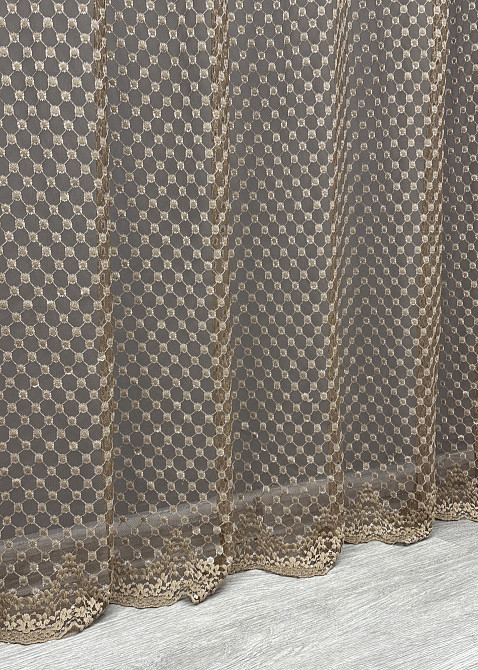 Тюль VR-Textil 1881т Гипюр Коричневый 300х270 см (42-0837) Киев - изображение 8