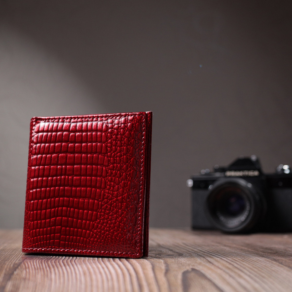 Фактурный женский кошелек из натуральной кожи ST Leather 22705 Красный Киев - изображение 10