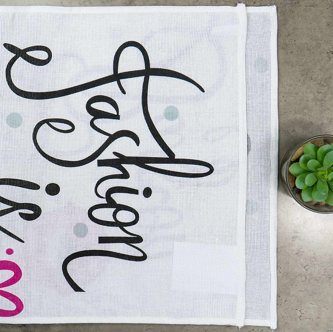 Кухонний рушник рогожка з принтом Fashion is my passion GM Textile 35х61см 180г/м2 (Біло-рожевий) Суми - фото 2