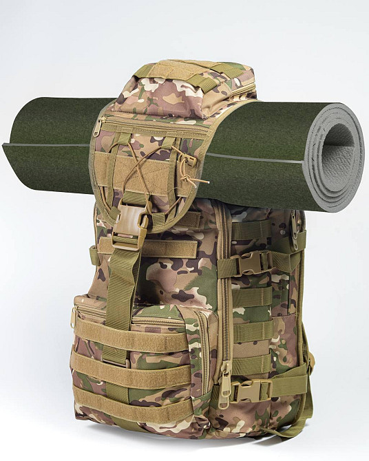 Штурмовой армейский военный рюкзак мультикам на 36 литров, тактический надежный рюкзак 36 литров Койот Одесса - изображение 4