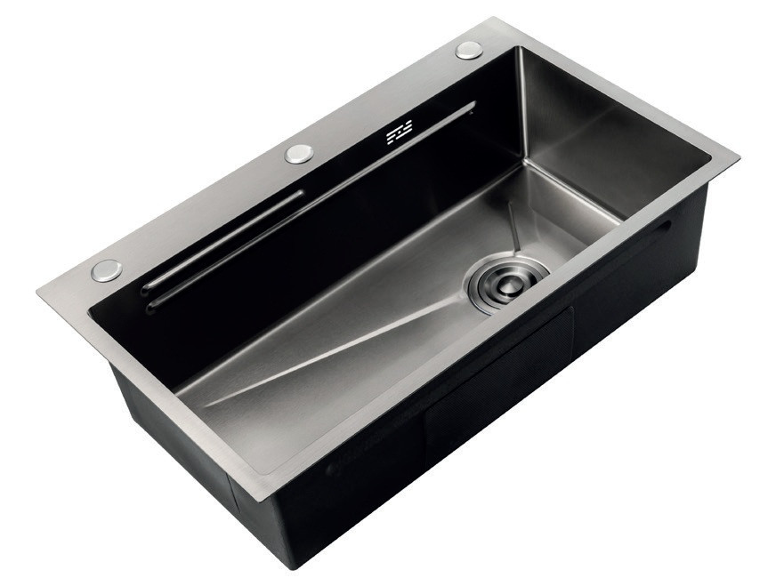 Мойка Zerix ZH6845-SET-05 NANO-BLACK (3.0/0.8) с нерж. стали, комплект (графит) (ZM5579) Киев - изображение 3