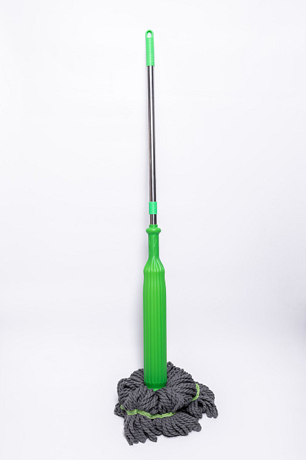 Швабра для вологого прибирання з металевою ручкою та круглою насадкою з мікрофібри для дому, офісу HP-35015-43 Коломия - фото 6
