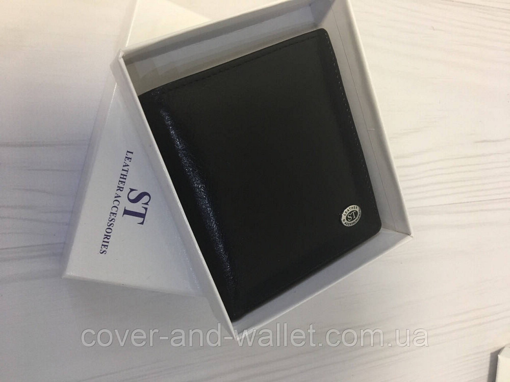 Маленький кожаный мужской кошелек вертикального типа ST B MS-33 Киев - изображение 9