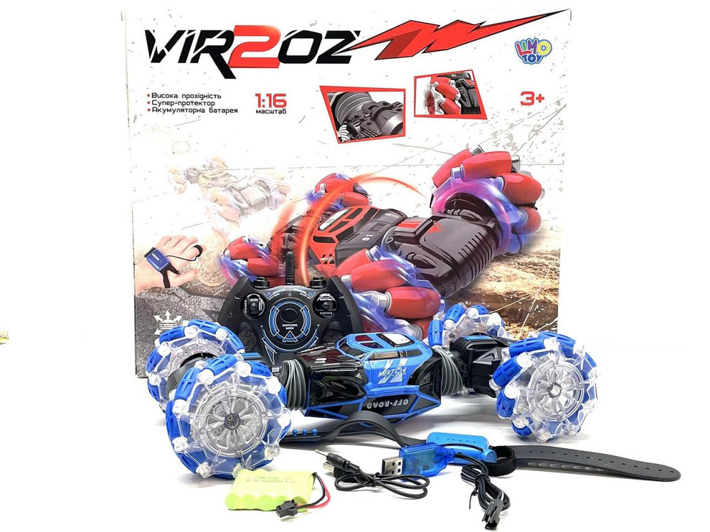 Машина трюкова Limo Toy перевертень всюдихід 2 пульта дистанційного керування Синій (М 5508) Чернігів - фото 9