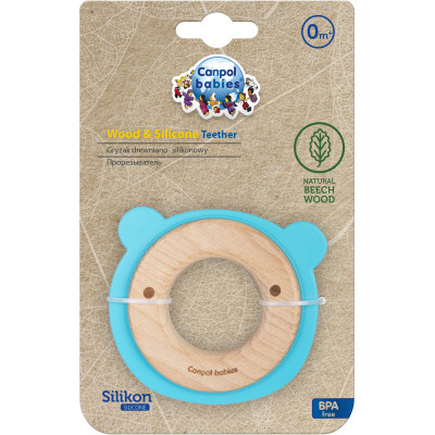 Прорезыватель Canpol babies деревянно-силиконовая Медвежонок Бирюзовая (80/304) Винница - изображение 3