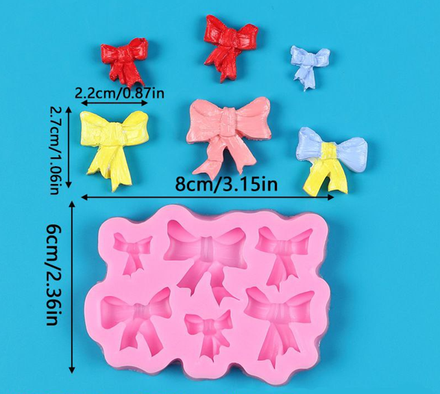 Силиконовый молд Бантики 80 на 60 мм розовый Киев - изображение 5