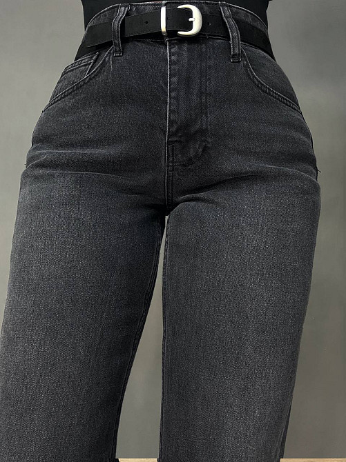 Джинси жіночі Cracpot 1563 кльош mom flare з ременем чорні, чорний, 25, 25, 69 см, 94 см Київ - фото 7