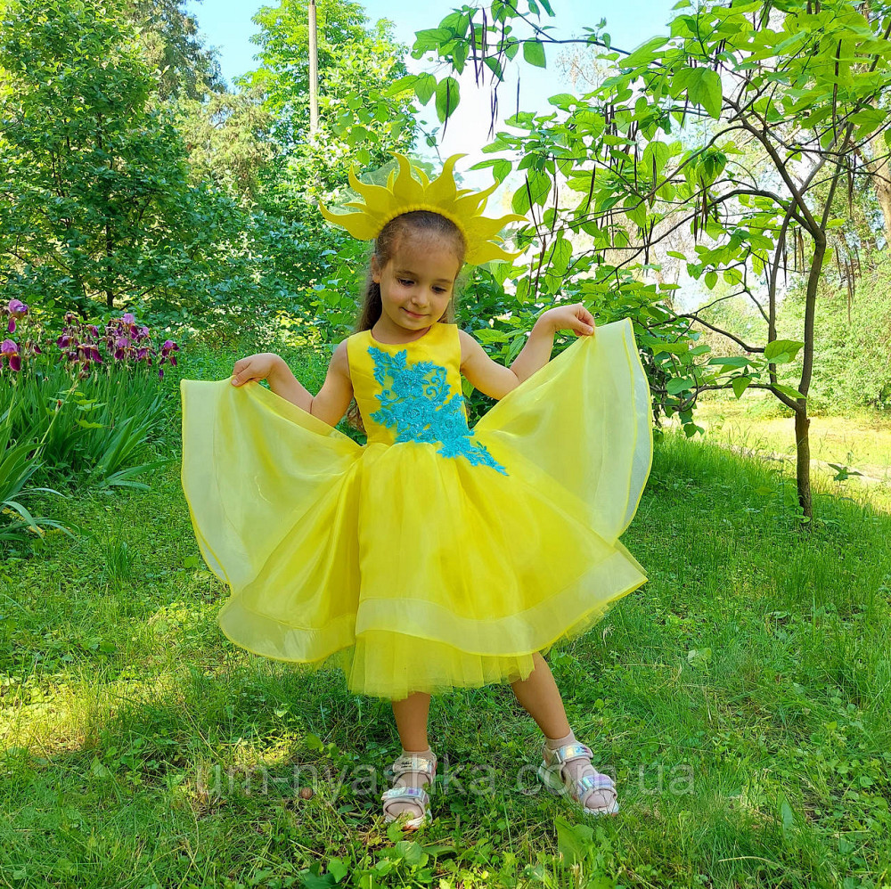 Жовта святкова сукня в патріотичних кольорах Кривий Ріг - фото 3