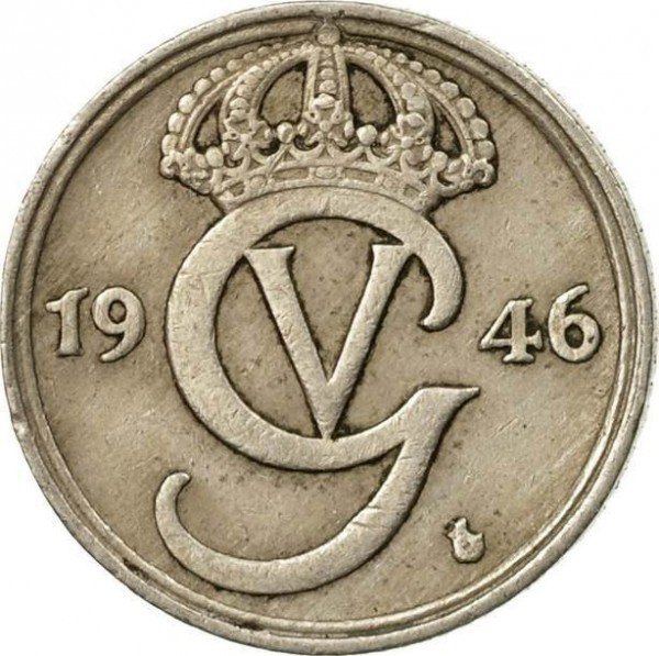Монета Швеція 10 ере 1946 Швеция Полтава - изображение 1