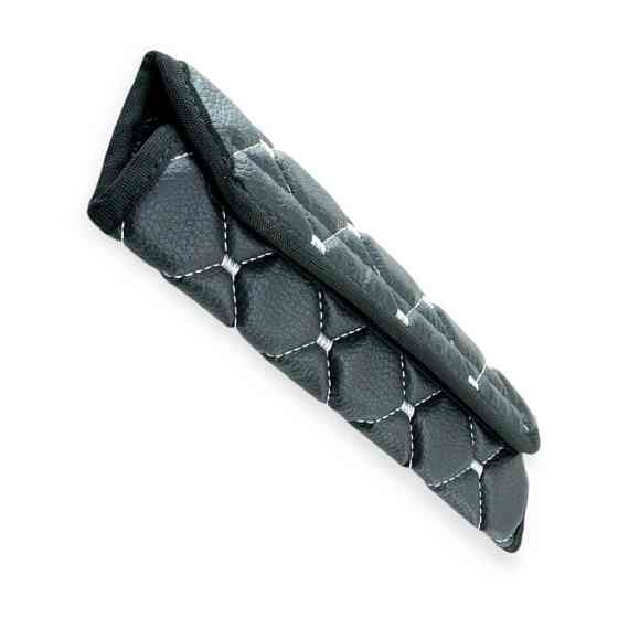 Чехол ремня безопасности l кожзам черный, серый ромб Мукачево