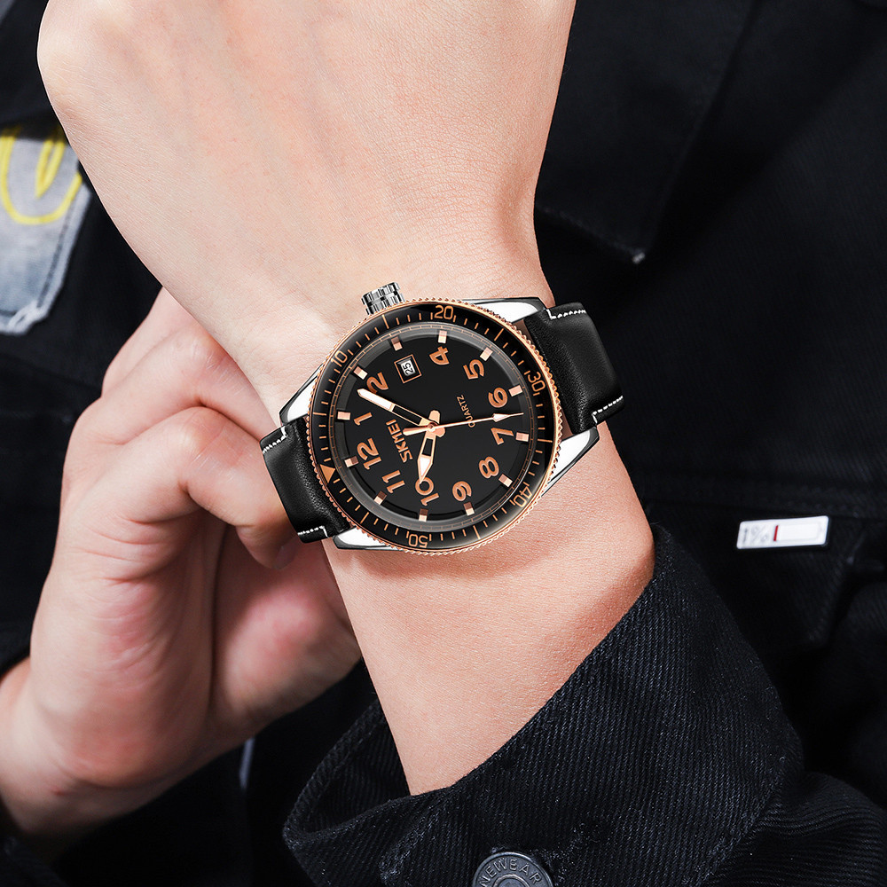Skmei 9232LRGBK Rose-Gold Black Leather SALE Київ - фото 4
