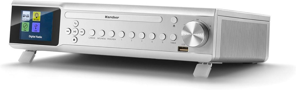 Радіо Karcher RA 2060D-S сріблясте DAB+ FM Bluetooth CD MP3 USB 30 станцій будильник таймер 2.4" дисплей кухонна радіо з Київ - фото 2
