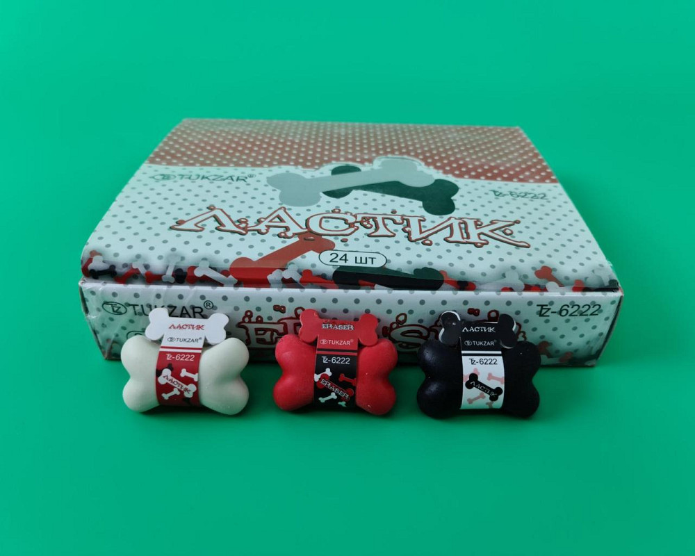 Гумка (гумка) для стирання "TUKZAR" кістка арт. TZ-6222 (3 кольори) (1 шт.) Харків - фото 1