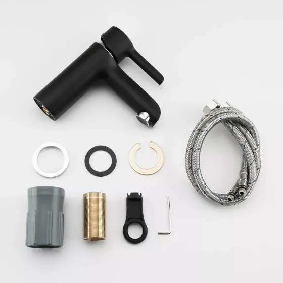 Змішувач для умивальника GAPPO G1003-6, чорний/хром Київ