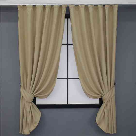 Комплект коротких штор VR-Textil Микровелюр SPARTA № 1192ш Бежевый 130х170 см 2 шт (35-0113) Киев