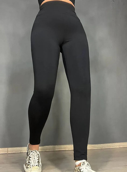 Лосины женские Oysho 0124 большие размеры 2XL–6XL NanoFit широкий пояс черные, черный, 5XL Киев - изображение 14