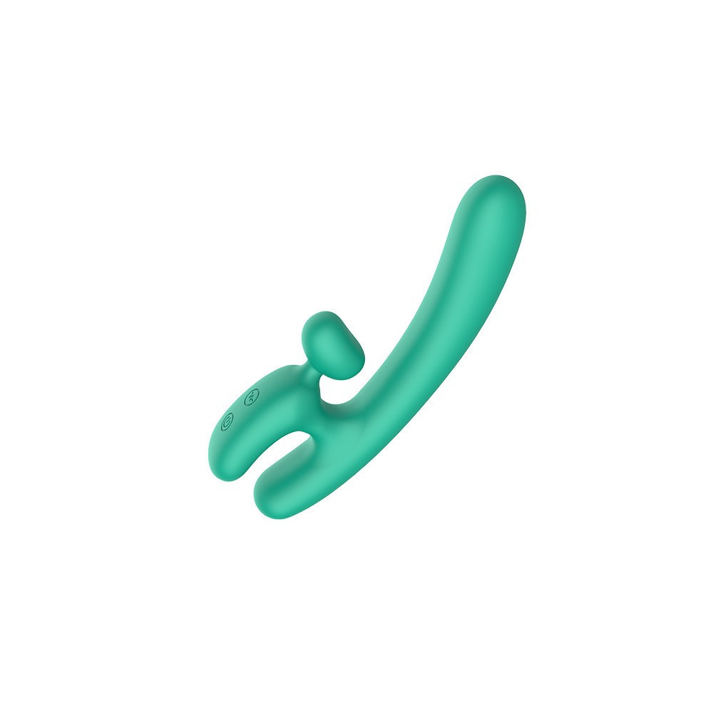 Вібратор у формі літери "Н" зі стимуляцією клітора Chisa Lust Ripple Hreindyri, зелений Sex Aura Київ - фото 4