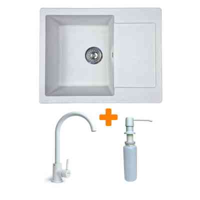 Мойка кухонная Adamant Minimal Old stone + змішувач + дозатор (1824296902310) Винница