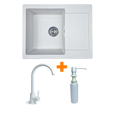 Мойка кухонная Adamant Minimal Old stone + змішувач + дозатор (1824296902310) Винница - изображение 1