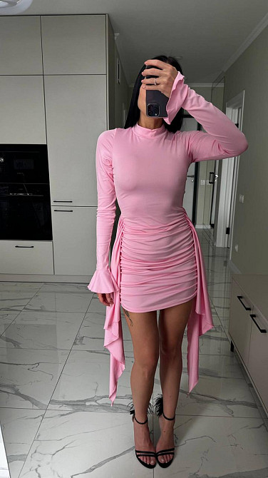 Жіноча елегантна романтична мініплаття з мікродайвінгу Барбі, 42/44 Одеса - фото 1