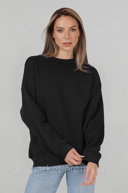 Світшот оверсайз утеплений RAY OVERSIZE жіночий чорний (U0304W-Black) 2XL-3XL Київ - фото 1