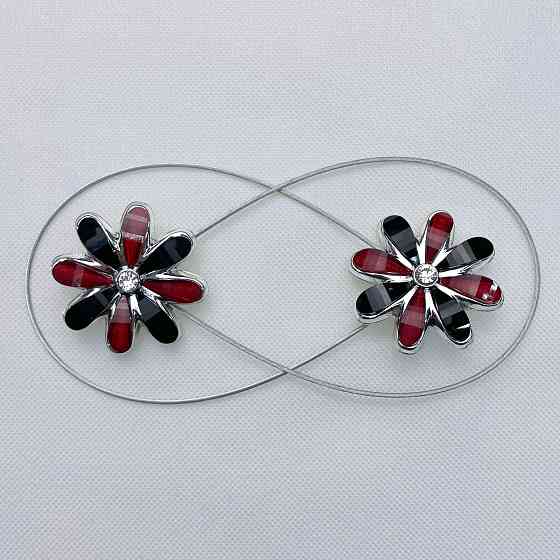 Магніти для штор та гардин "Квітка" набір 2 шт Червоний з чорним (81-253) Київ