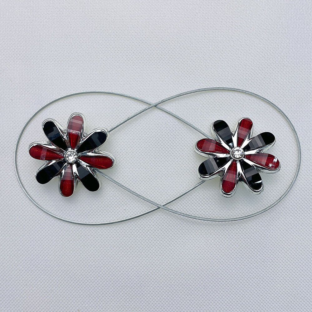 Магніти для штор та гардин "Квітка" набір 2 шт Червоний з чорним (81-253) Київ - фото 5