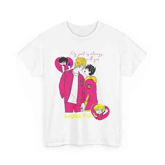 Футболка для хлопчика з аніме принтом Аніме Банана Фісх Асх оверсайз (зріст від 165 до 180) Чорний AnimeJ0147m Дніпро