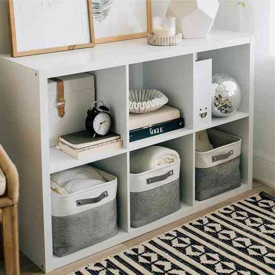 Набір Корзин Органайзерів Lovely Svi 3 шт : 38×28×24 см - Сіро- білий Київ