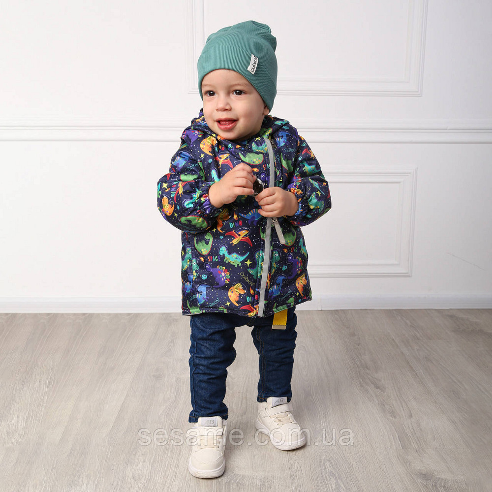 Дитяча куртка-жилетка 2 в 1 демісезонна Динозаврі у космосі Харків - фото 9