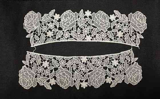 Комір пришивний білий Троянди Київ